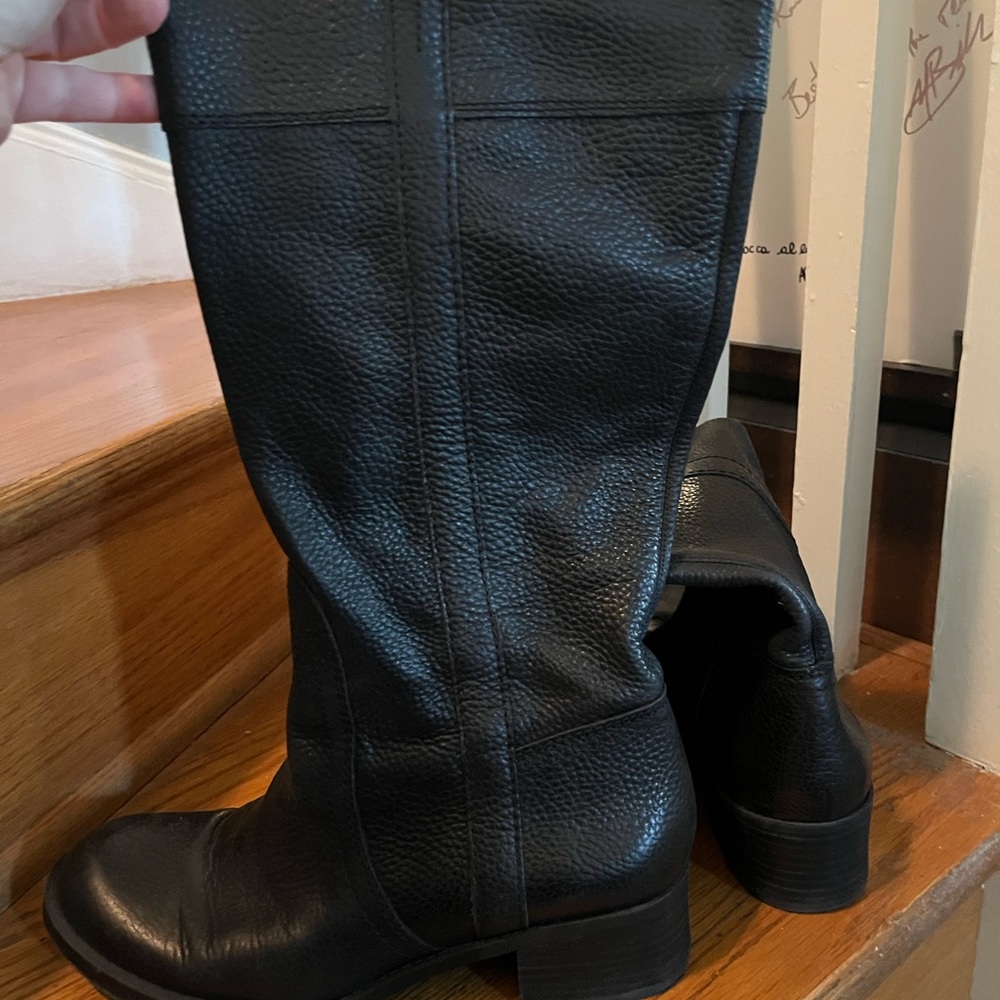 Lucky Brand  Black Leather Knee-High Boots